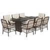 VidaXL 9-Piece Garden Dining Set with Cushions, Patio Table and Chairs, Patio Furniture, Outdoor Furniture, 3212059