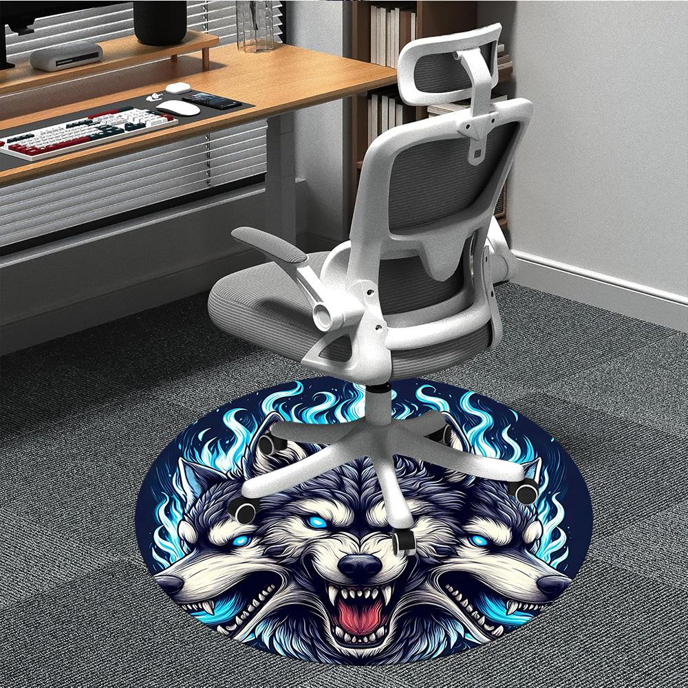 

1pc Wolf Pack Office Round Area Rug, Under Office Chairs Bedroom Living Room Home Decor, Room Deco, Available in Various Sizes L1024268 80cm by 80cm