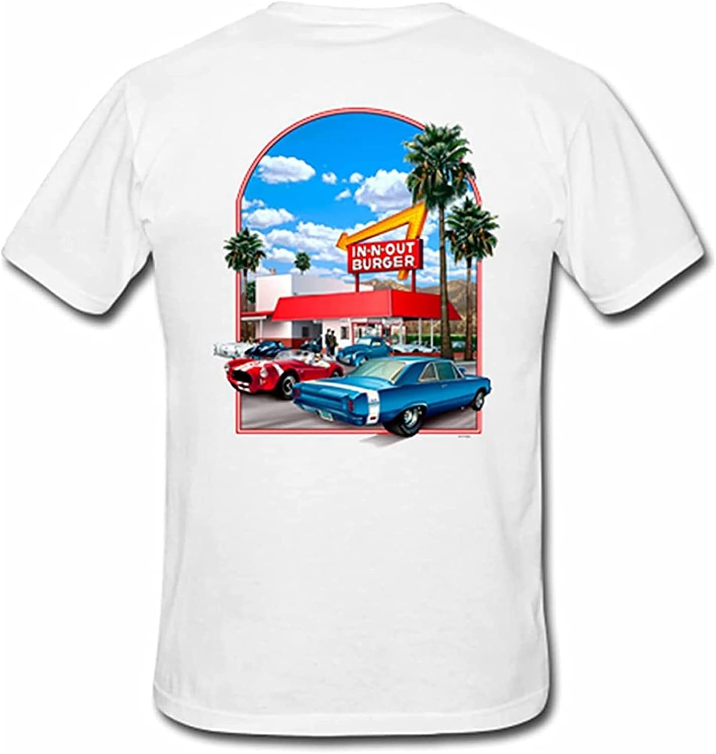 in N Out Burger Men s T-Shirt Unisex Mens Tees S белый