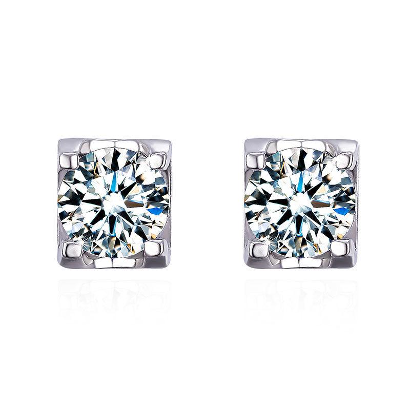 S925 Sterling Silver Moissanite Bull Head Stud Earrings with Green, Red, Champagne & Sea Blue Gemstones 0.5ct*2 Bull Head Stud Earrings Pair