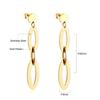 Geometric Stud Earrings Round Triangle Fringed Earrings Stainless Steel Plated 18K Gold Earrings