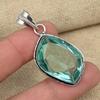 Aqua Apatite Gemstone Jewelry Handmade 925 Sterling Silver Pendant For Anniversary Gift