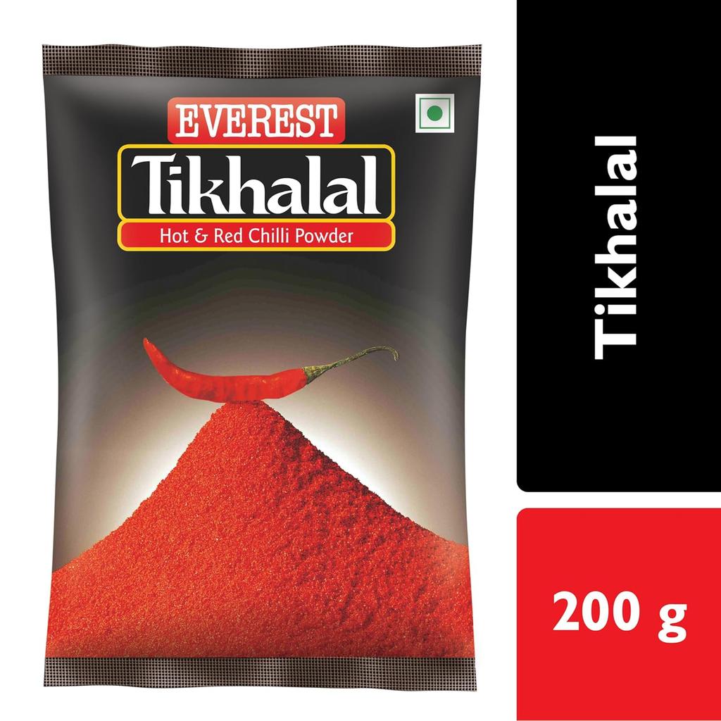 Everest Tikhalal Chilli Powder 200g Pack Spicy Indian Red Chili Seasoning for Cooking