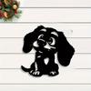 Iron Puppy Dog Wall Art Weather Resistant Metal Statue Mural Modern Home Garden Decor Christmas Easter Halloween Gift Dog Lovers Outdoor