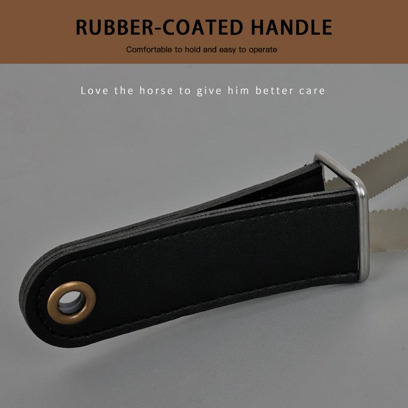 Horse Hair Shedding Tool Stainless Steel Double Sided Hair Brush Scraper Soft Grip Handle Horse Shedding Tool Pets Grooming for