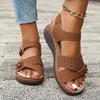 Fashion Summer Lightweight Wedge Sandals for Women Fashion Flower Buckle Strap Platform Sandalias Mujer Comfortable Non Slip Beach Shoes
