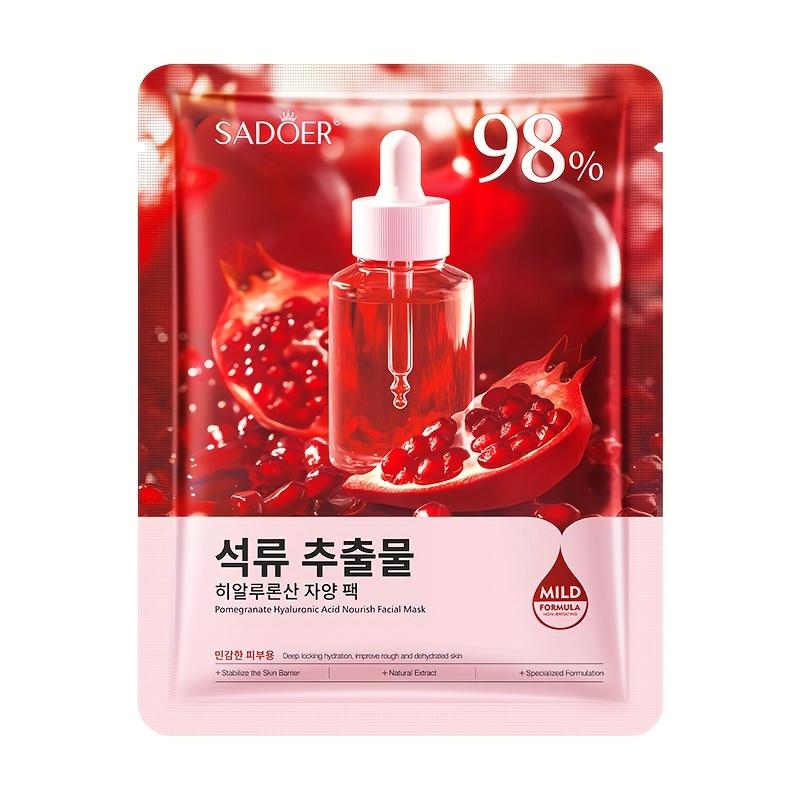 25ml Pomegranate Hyaluronic Acid Nourish Facial Mask,Improve Dry Light Beige,Moisturize,Tender, Smooth, and Soft Light Beige,Refreshing and Non Greasy