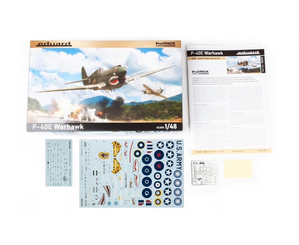 Eduard Profipack Warhawk Plastic Model Kit EDU82241 1/48 P-40E (Airplane)