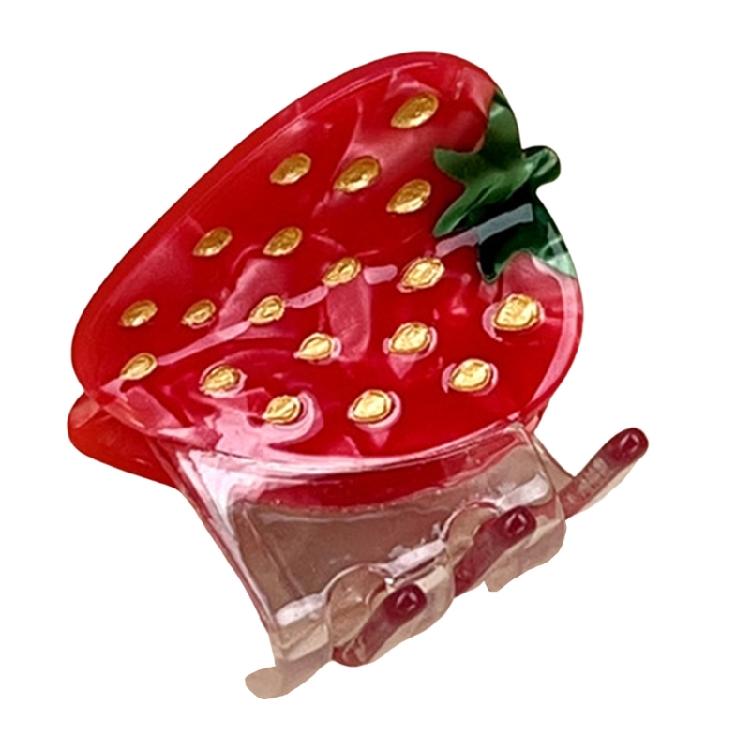 Ponytail Claw Hair Clip Barrettes Clamp Fruit Theme Hair Adornment Hair Ornaments Fun Hairpin for Girls Casual Wear