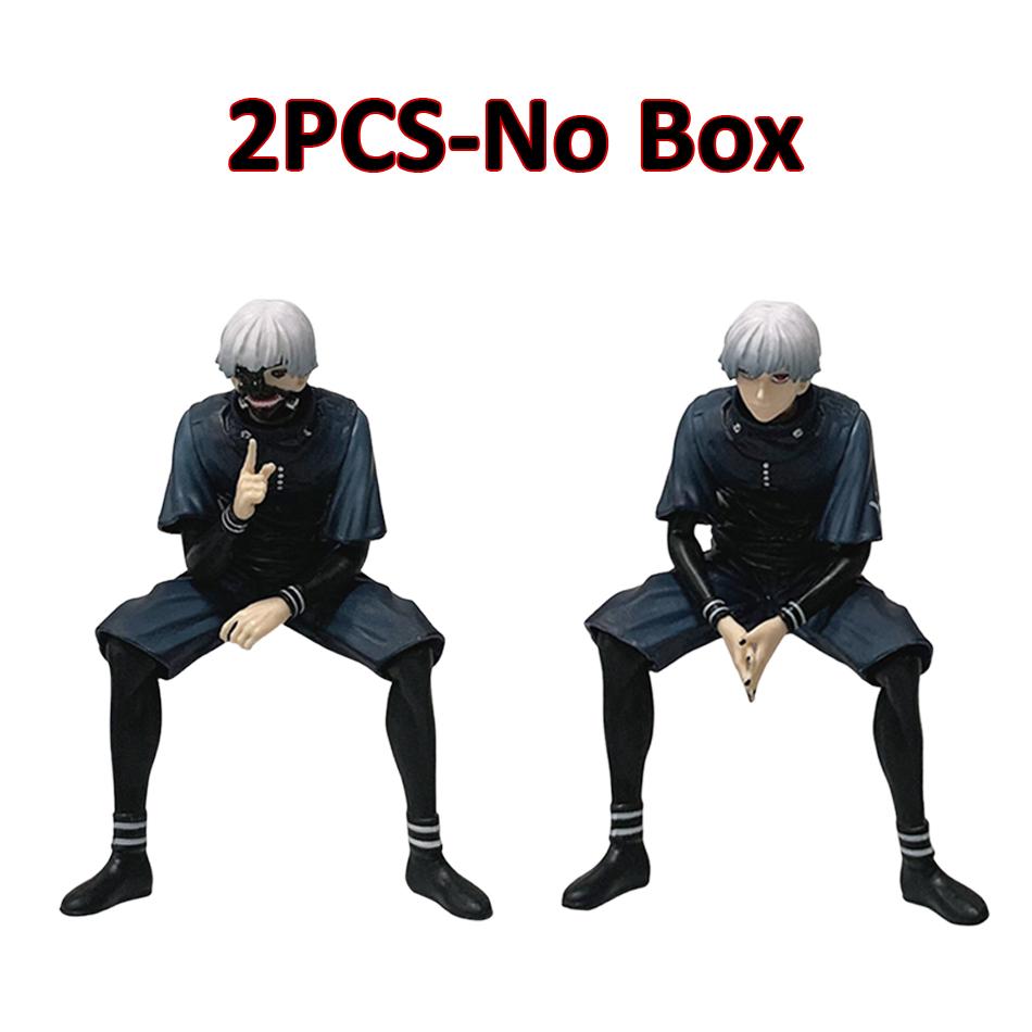 20cm Ken Kaneki Sitting Figure Tokyo Ghoul GK Replaceable Double Head Double Arms Statue with Base Anime Model Toy Deco Boy Gift