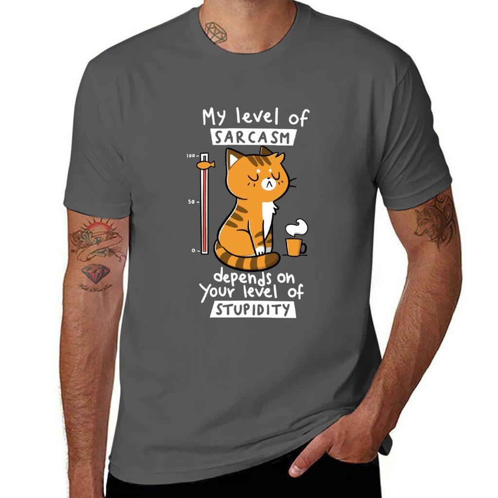 Sarcasm Level Tshirt Casual Basic Street Style Tshirt