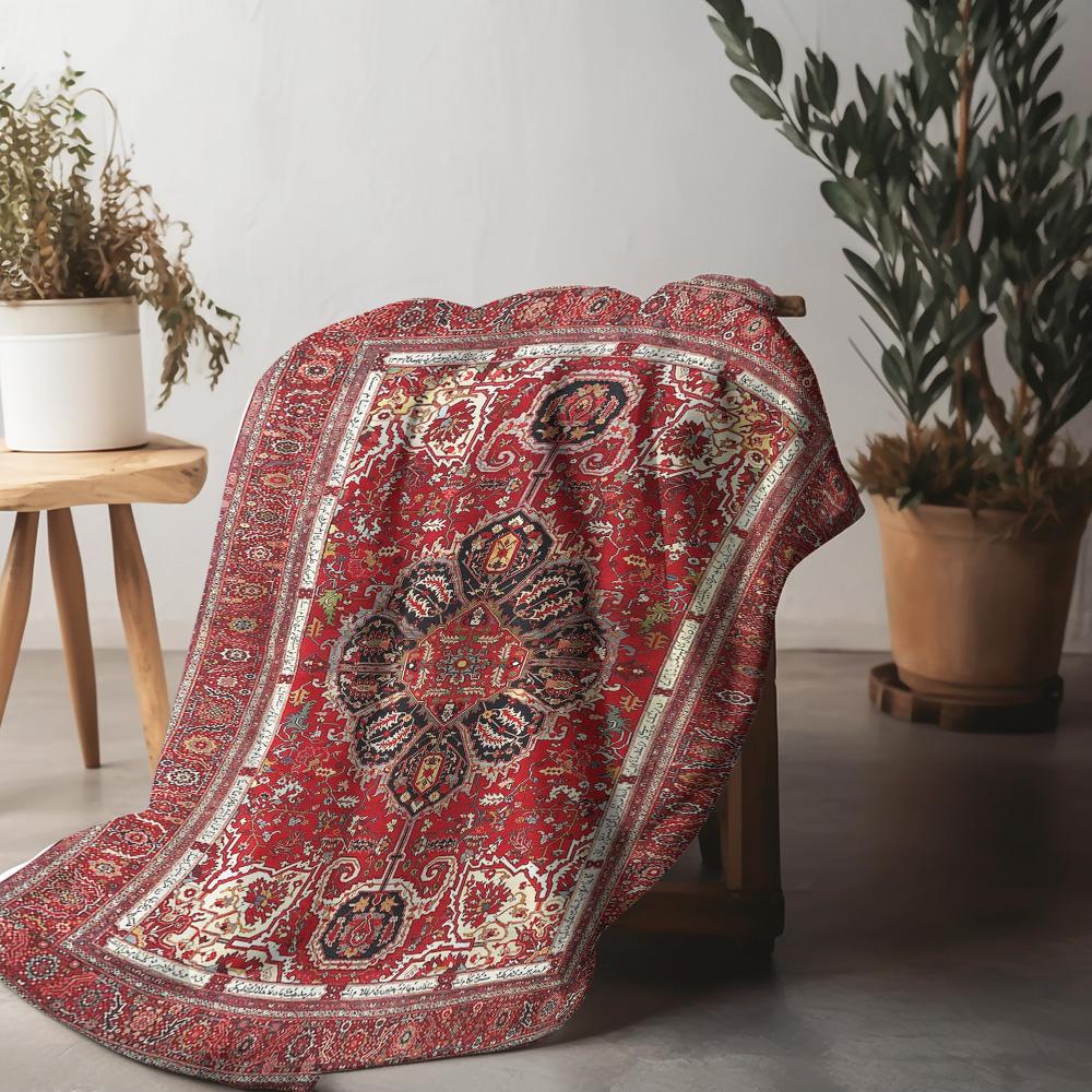 Luxuriöse Rote Paisley Seide Afghanische Decke Bett Sofa Dekorative Teppich Kissenbezug Heimdekoration Geschenk