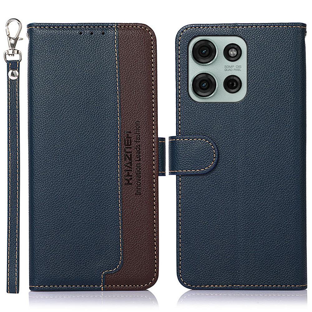 

KHAZNEH For Motorola Moto G75 5G Case RFID Blocking Wallet Litchi Texture PU Leather Phone Cover A