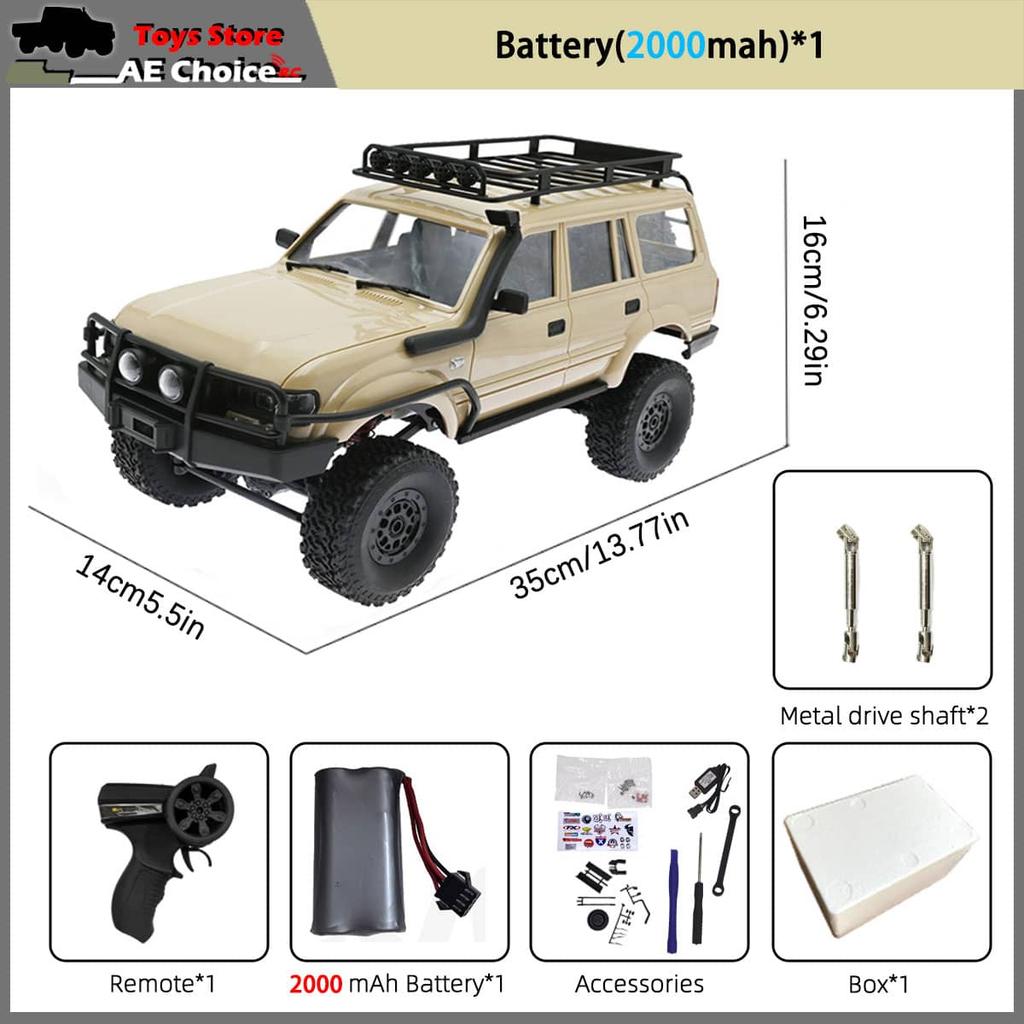 Wpl C54 C54-1 2.4G Rc Car Remote Control 4X4 Off Road Lc80 Model Led Light 1/16 Climbing Rc Truck Electric Toy Car Gift For Boy