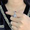 Elegant Hollow Five-Petal Diamond Pendant Necklace for Women - Chic, Unique Design, Perfect Celebrity Gift