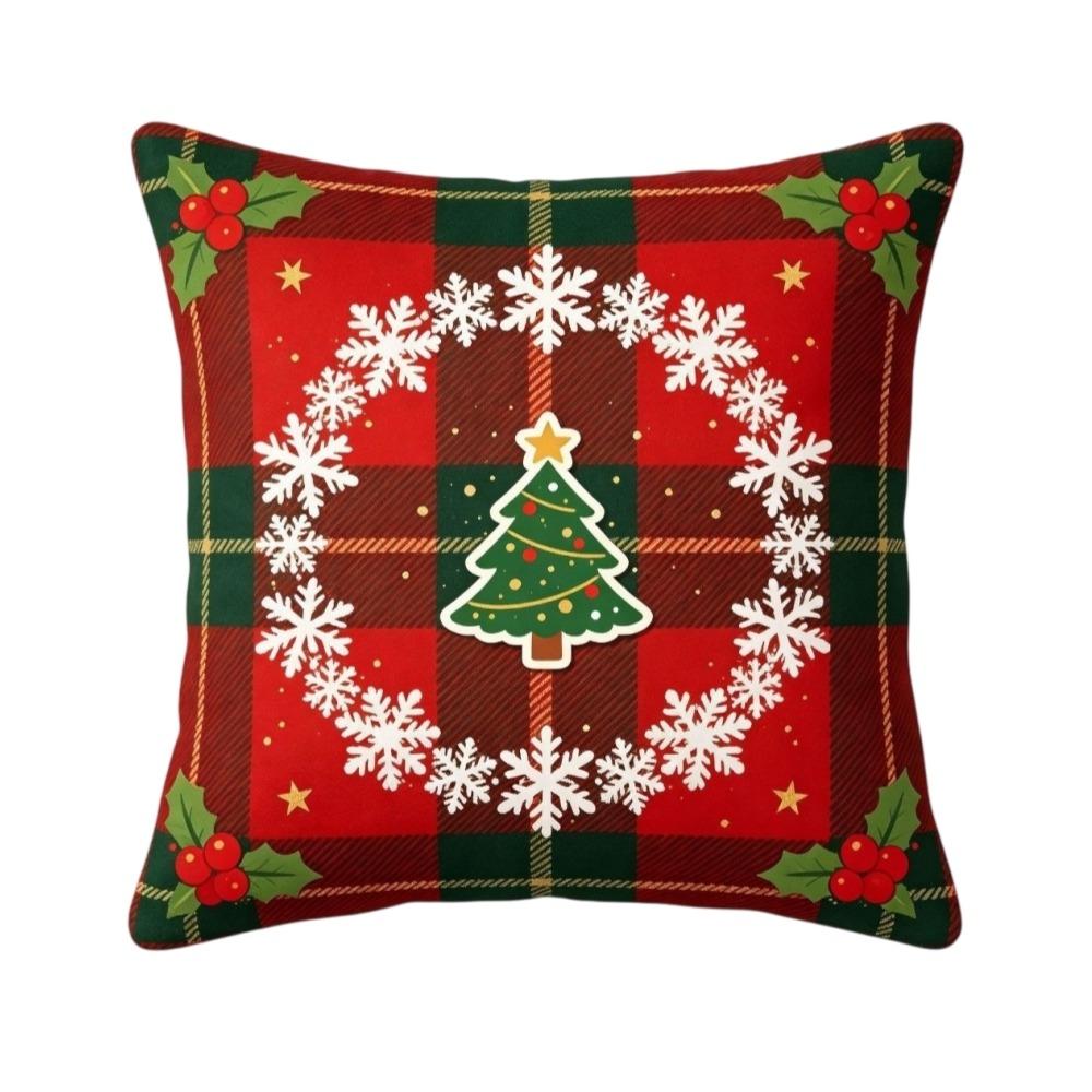 2D Flat Christmas Pillow Cover Christmas Tree Xmas Tree Pillowslip Throw Cushion Case Winter Decor