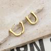 For Fashionable And Simple Smooth U-Shaped Earrings, High-End Light Luxury 18K Gold Titanium Steel Horseshoe Ear Buckles