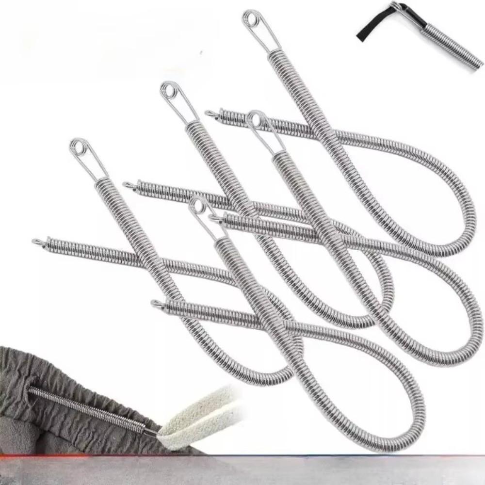 3PCS Bendable Spring Drawstring Threader Quick Insert Multi-purpose Rope Threader Clip Flexible Stainless Steel