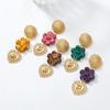 Vintage Multi Layer Dangle Earrings for Women Enamel Flower Heart Drop Earrings Fashion Charm Beach Vacation Jewelry Accessories
