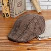Autumn and Winter Small Plaid Forward Hat Men's and Women's Casual Retro Hat Warm Beret Comfortable and Versatile Director Hat