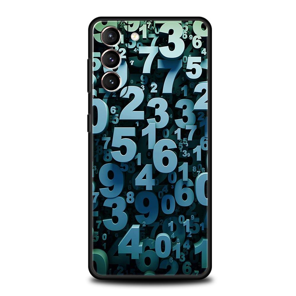 Number Pattern Phone Case for Samsung Galaxy S26 S25 S24 S23 S22 S20 S21 FE Ultra S25 Edge Plus 5G Soft TPU Cover Fundas Capas