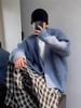2024 Men's Plus Size Korean Style Knit Cardigan Jacket - Autumn/Winter High-End, Loose Fit In Solid Colors