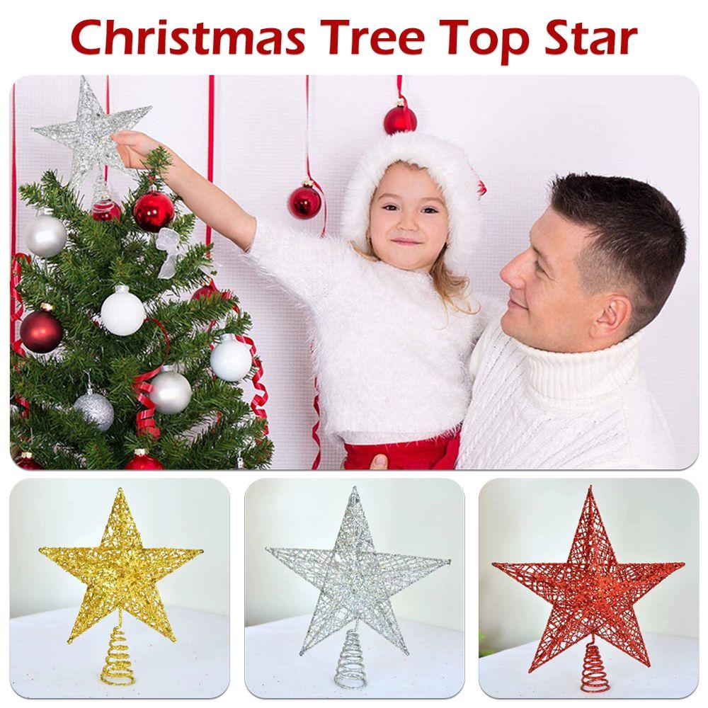 

Star Xmas Tree Christmas Decoration Gold Glitter Tree Ornaments Christmas Tree Top Star