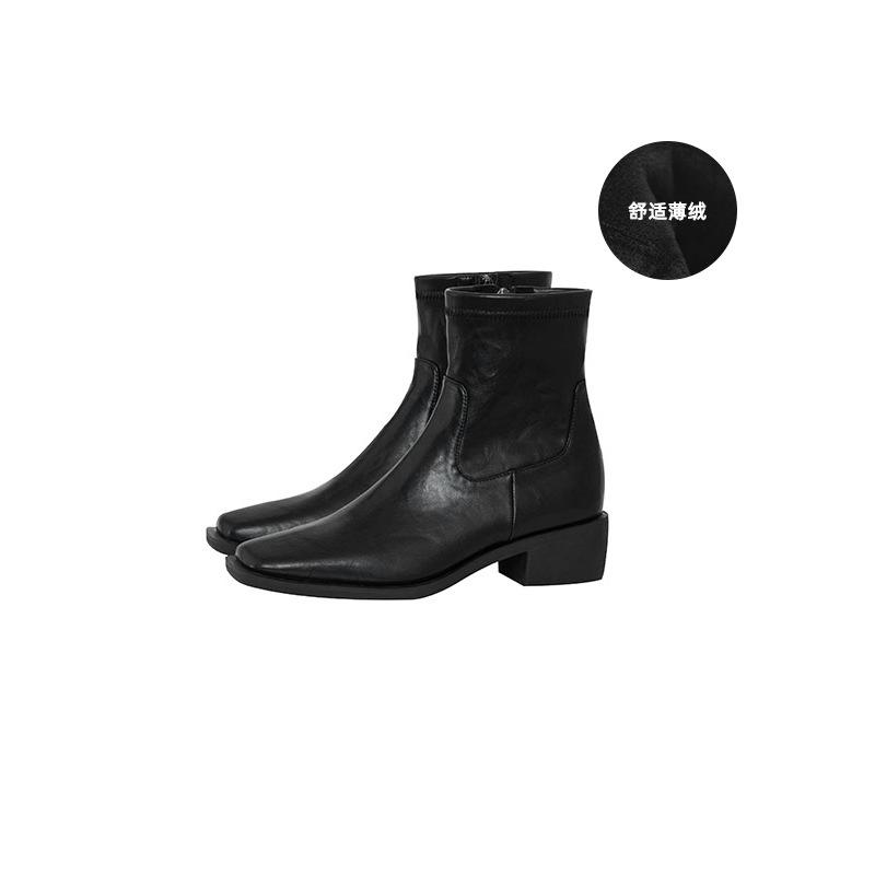 

Дубленка Jane Commuter Универсальные Эластичные Облегающие Сапоги, Сапоги с Подиума! Минималистичные ботинки челси на квадратном каблуке для通勤 40