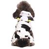 Hooded Dog Winter Coat Cow Pullover for Cold Weather Four-Legged Clothing