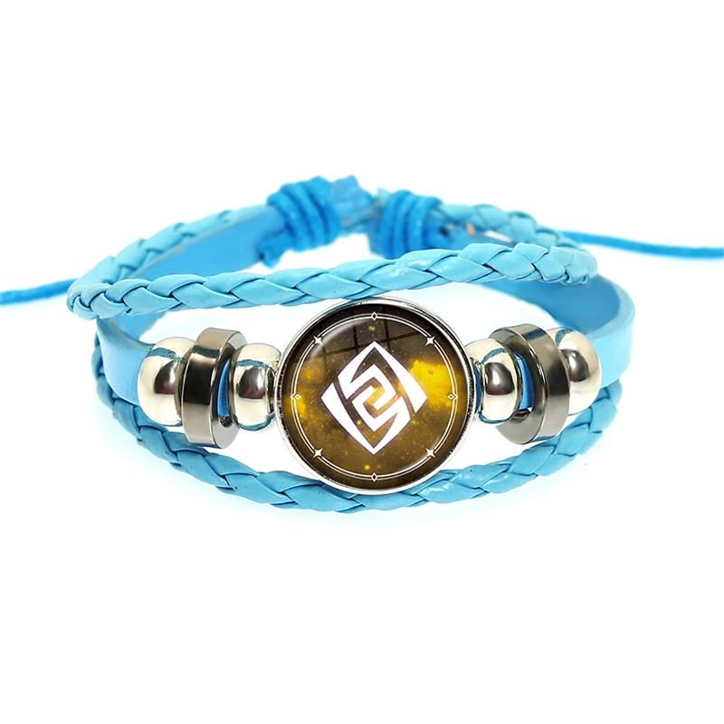 Genshin Impact Spiel Cosplay Requisite Auge Gottes Wasser Wind Donner Feuer Gestein Eis Element Lila Armband Schmuck Fans Geschenk