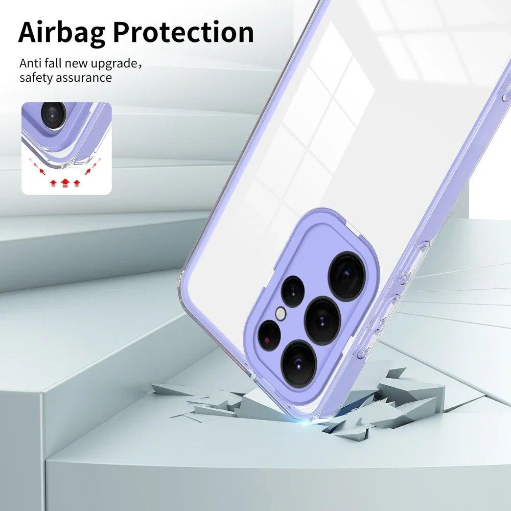 Phone Clear Cover for Samsung Galaxy S24 S23 Ultra A14 A04 A34 A54 A13 A23 A33 A53 A73 A52 A24 A05 A15 A25 Case Protector Bumper