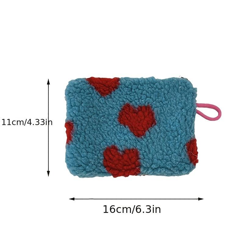 Fashion Plush Love Mouth Red Envelope Cosmetic Bag, Key Coin Wallet with ID Holder, Mixed Color, Hand Washable - Small Makeup Pouch for Students