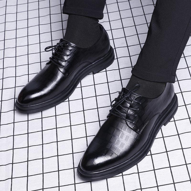 Men's Leather Shoes Black Soft Leather Soft Bottom Spring And Autumn Best Man Men's Business Formal Wear plus size 38-45
