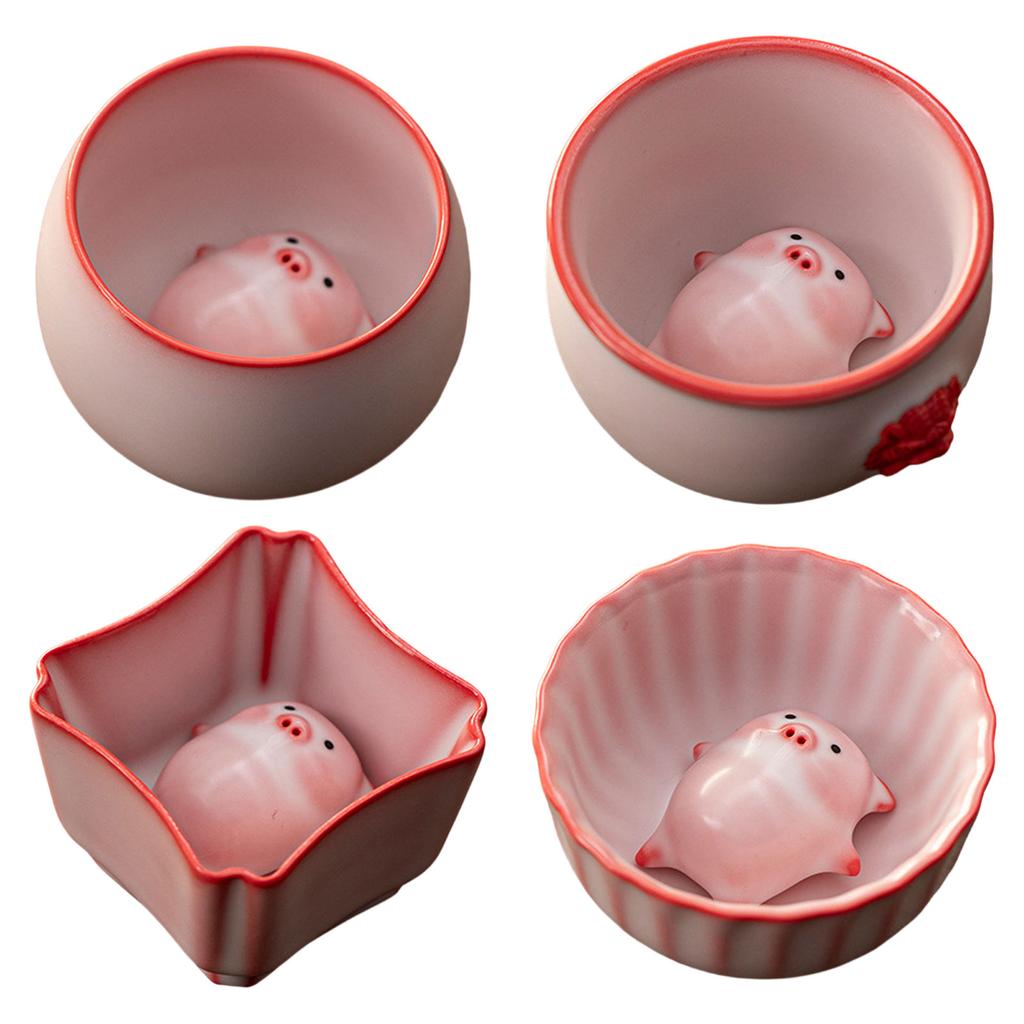 Ceramic Pig Bubble Blowing Cup Handmade Blow Bubbles Pig Ceramic Tea Pet Piggy Cartoon Tea Cup Unique Gift for Tea Drinkers