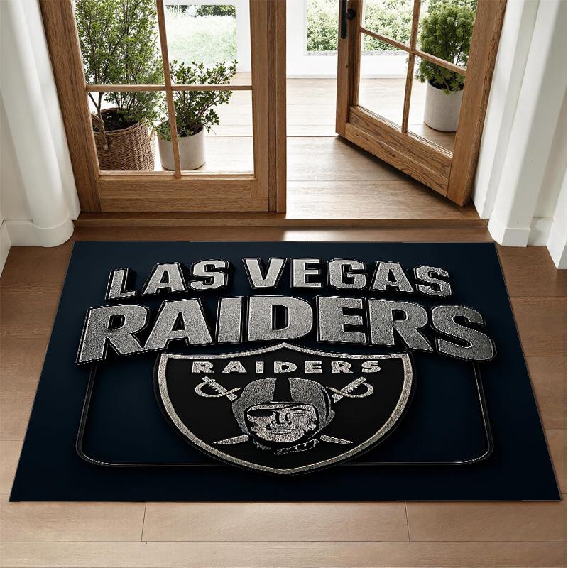 Las Vegas Raiders Design Crystal Velvet Rug Soft Decorative Mat for Bedroom Entrance