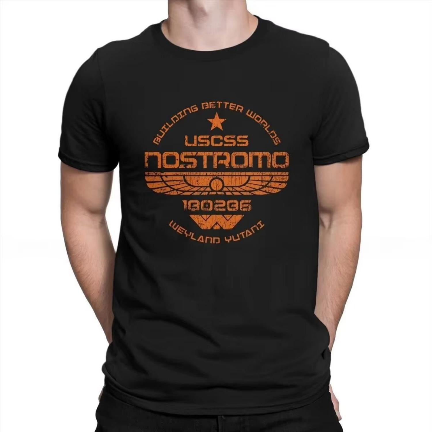 

Летняя футболка USCSS Nostromo 2025 Мужская и женская одежда Alien UFO Модная хлопковая уличная одежда Оверсайз Повседневная футболка S