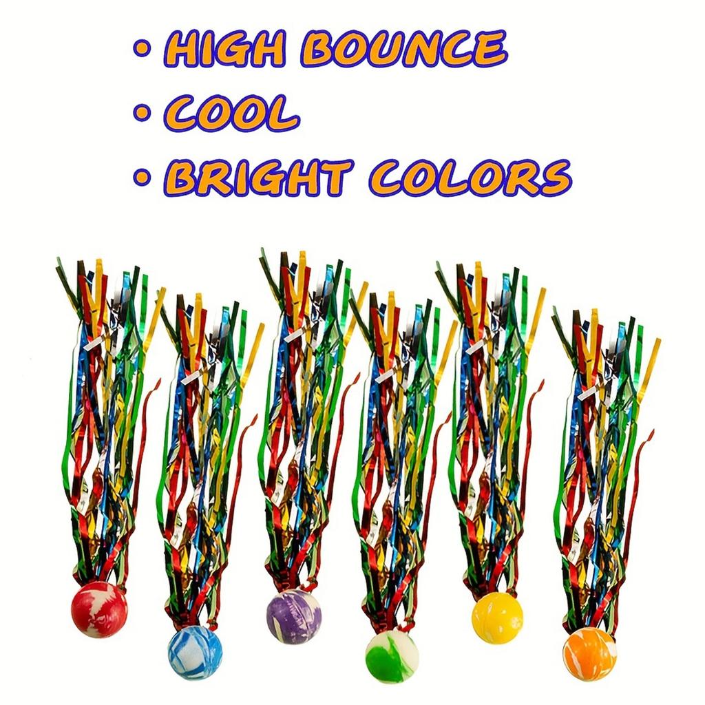 20pcs Gold Wire Ribbon Elastic Ball Interactive Shuttlecock Drawing Bouncing Ball Puzzle Toy