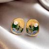 Retro Ruyi Tassel Fan-shaped Stud Earrings - Chinese Style