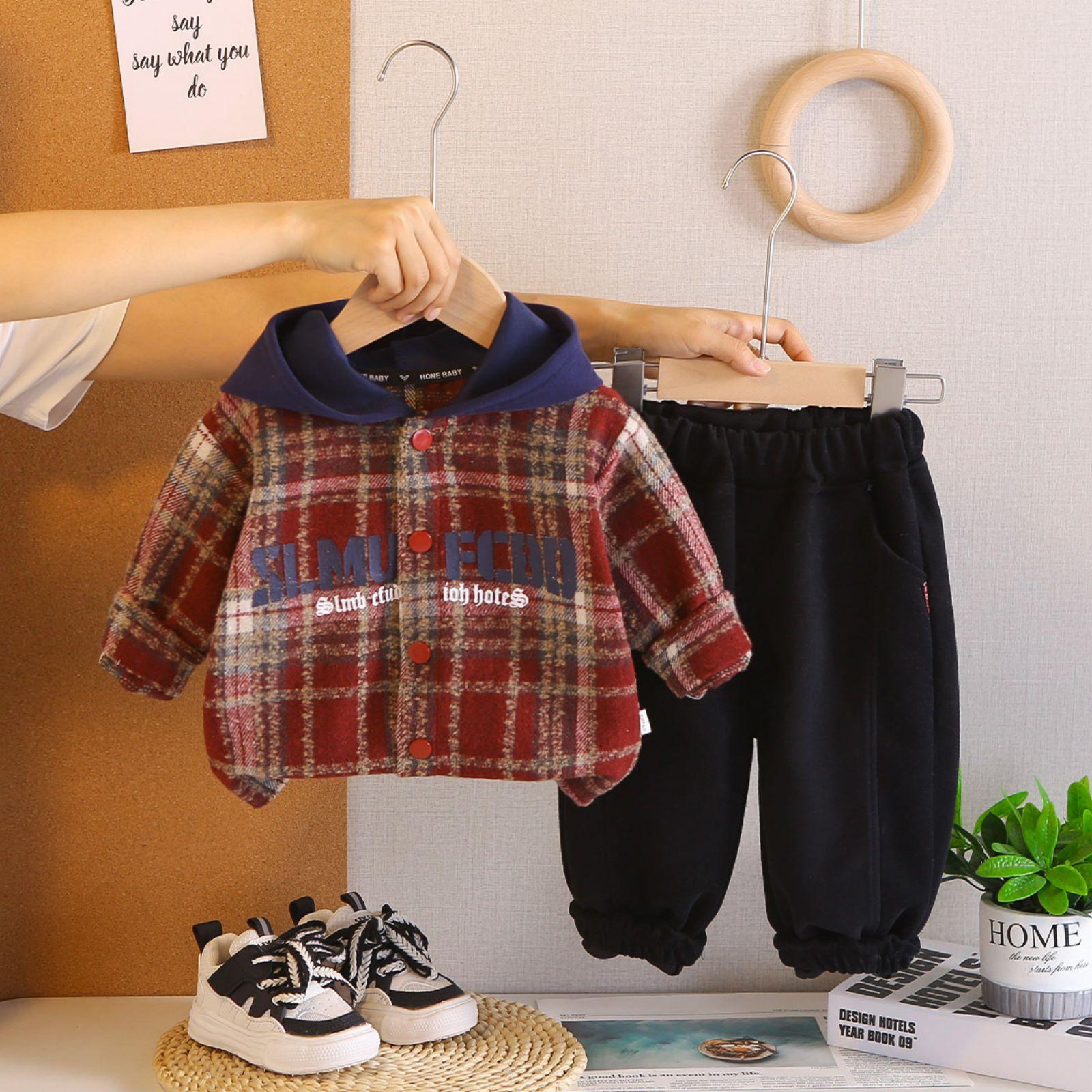 

Kids Casual Long-Sleeve Set, Comfortable Daily Wear Outfits 120 червоний