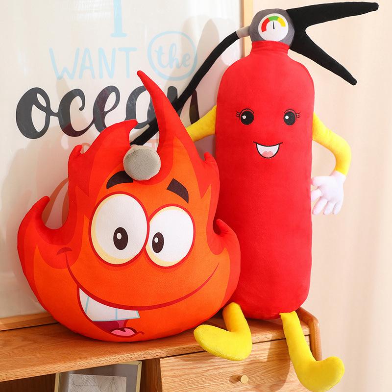 Simulation Cartoon Fire Extinguisher Fire Pillow Plush Toy Doll Company Fire Fighting Simulation Event Gift Doll Quality
