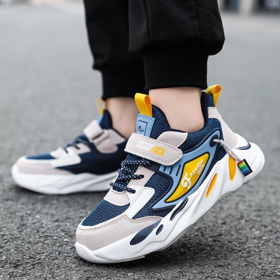 Kinder Junge Mode Trend Lässiger Sneaker Rutschfest Kinder Sportschuhe Atmungsaktives Netz Bequem zu tragen