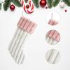 Plush Christmas Stocking Soft Faux Fur Vertical Channel Design Hanging Loop Holiday Decoration for Home Fireplace Mantel