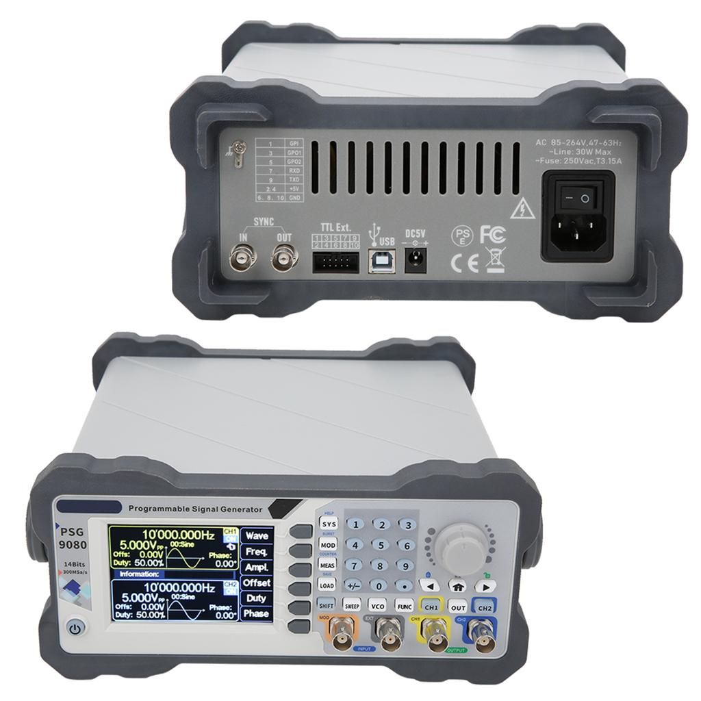 PSG9080 80MHZ Programmable Dual Channel Arbitrary Waves Generator Signal Amplitude ModulationUK 220V