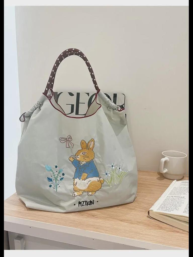 Damen 2024 Sommer Messenger-Tote-Bag aus dünnem Stoff mit großem Fassungsvermögen