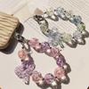 Bag Hanging Beaded Phone Chain Irregular Transparent Beads Pendant Sweet Candy Keychain  Gifts