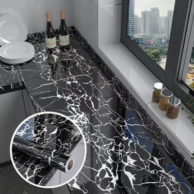 Marble Color 0.4m Wide Oil Resistant PVC Sticker for Kitchen and Living Room Decoration Wallpaper