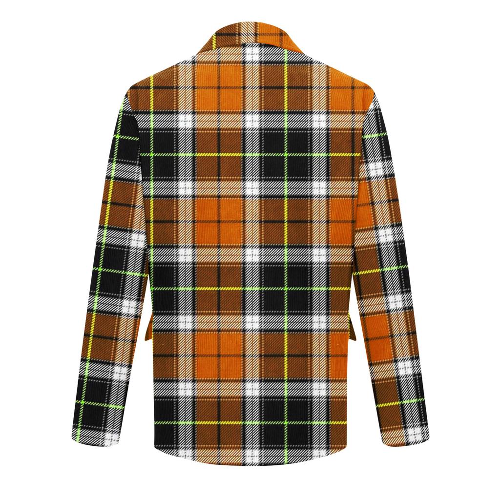 Men's Printed Corduroy Warm Pocket Suit Jacket Cardigan Men's Casual Suit