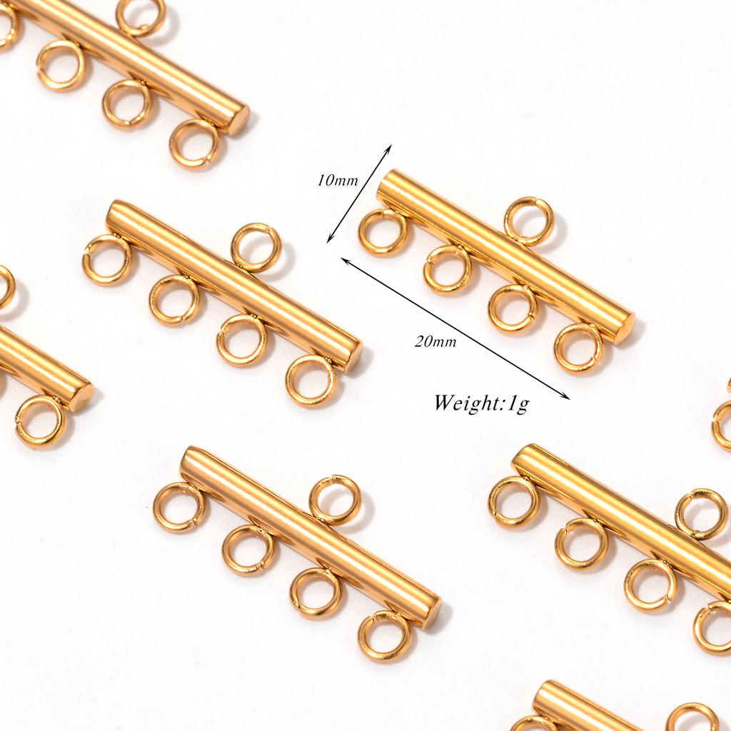 20pcs/lot Stainless Steel Layer Necklace Bracelet Clasp Bails 5 Loops Drop Earrings Chains Connectors DIY Jewelry Making Finding