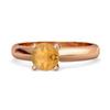 Solitaire 0.25 Cts Brilliant Cut Citrine 925 Sterling Silver Rose Gold Vermeil Promise Ring