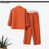ZANZEA Women 3/4 Sleeve Blouse and Harem Pants Casual Two Piece Suit Sets